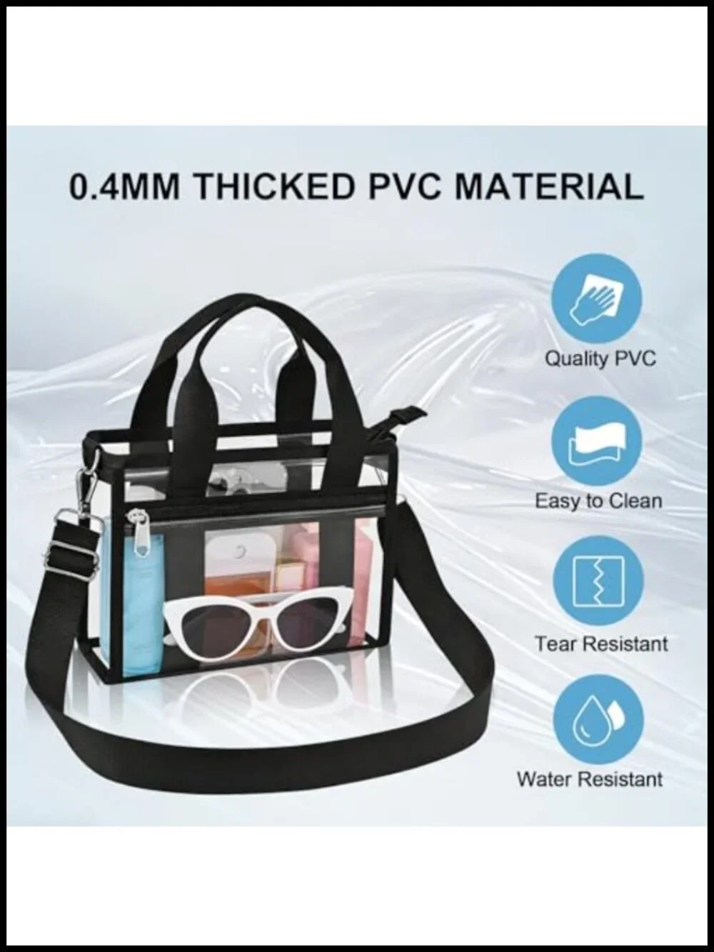 Clear Stadium Event Satchel Purse | Concert Game Day Festival | PVC Crossbody